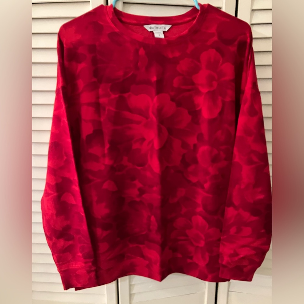 Athleta Red Long Sleeve Shirt